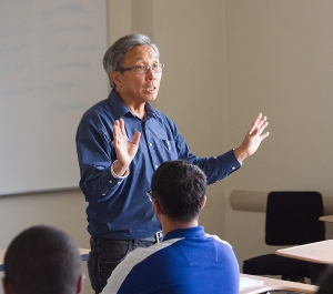 Faculty member speaking in class